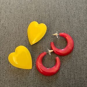 Earrings 2 Pair NWOT With Post Back for Pierced Ears.